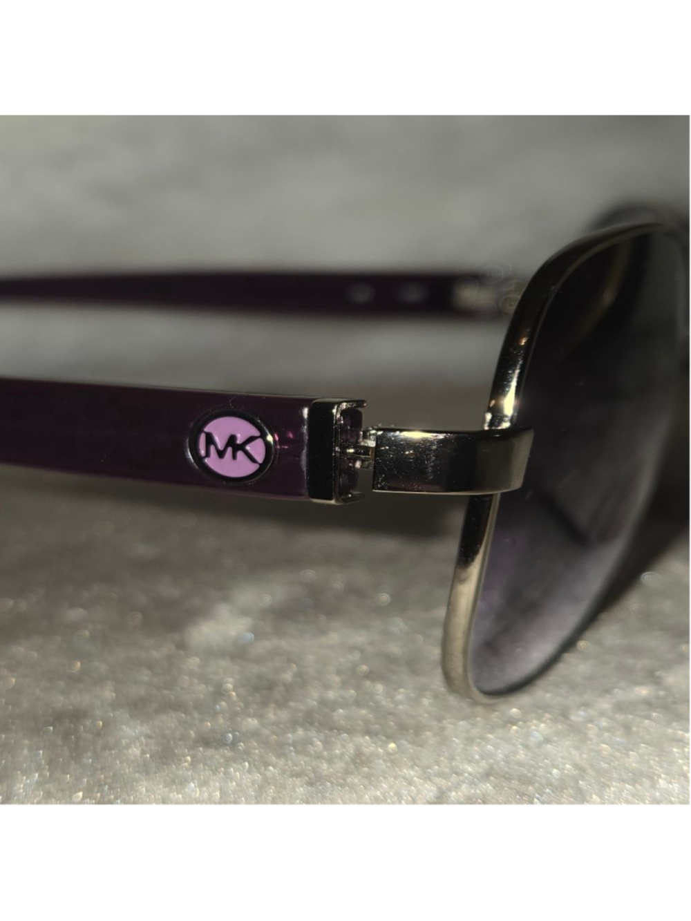 Women's Michael Kors Purple Silver Aviator Sunglasses One Size - Picture 11 of 12